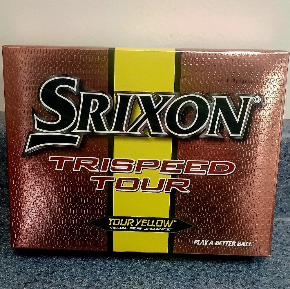NIB - Lot of Srixon Trispeed Tour yellow golf balls (2 packs) 24 balls